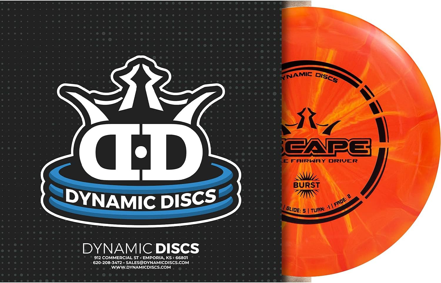 Dynamic Discs Prime Burst Escape Disc Golf Driver | Frisbee Golf Fairway Driver | Neutral Flying Golf Disc | Stamp Colors Will Vary