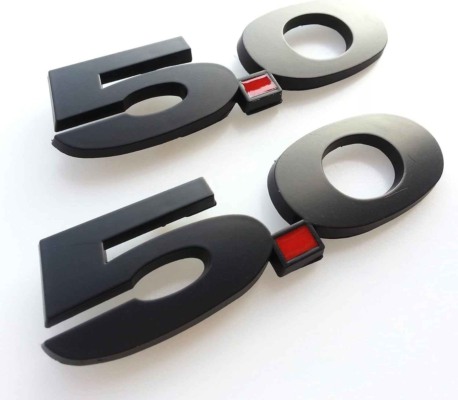 2 Pieces(Pair) 5.0 Liter Door Fender Side Emblem Badge Plate for Ford Mustang F150 GT - Matte Black